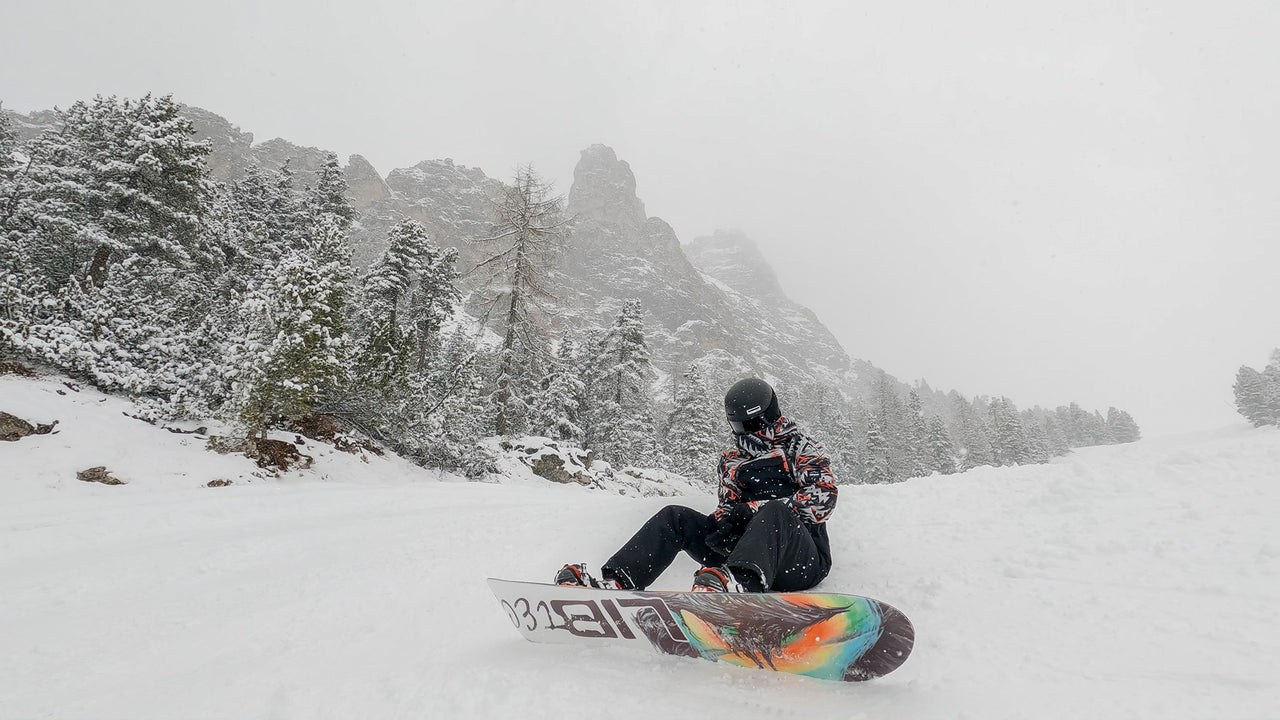 Snowboarding in the Dolomites